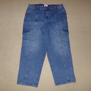 LANE BRYANT MID RISE STRAIGHT CARGO JEANS SZ 16